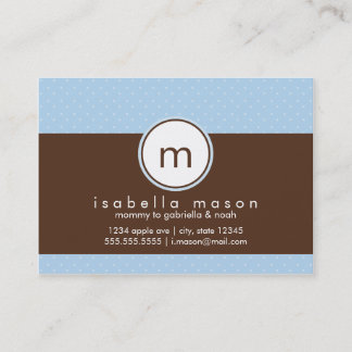 Blue & Brown Polkadot Mommy Card
