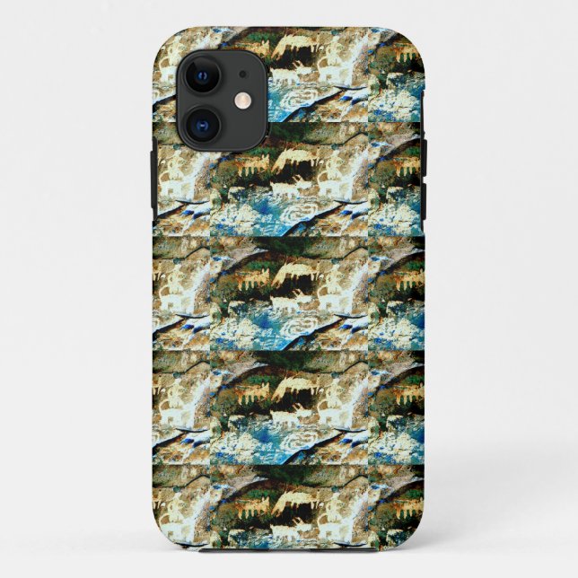 blue brown rock art case (Back)