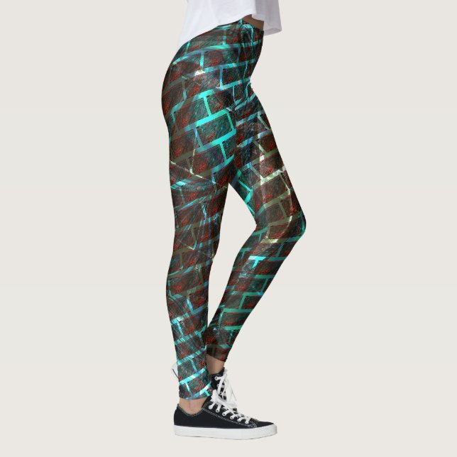 Blue brown rust, scratches, small brick or grid leggings (Right)