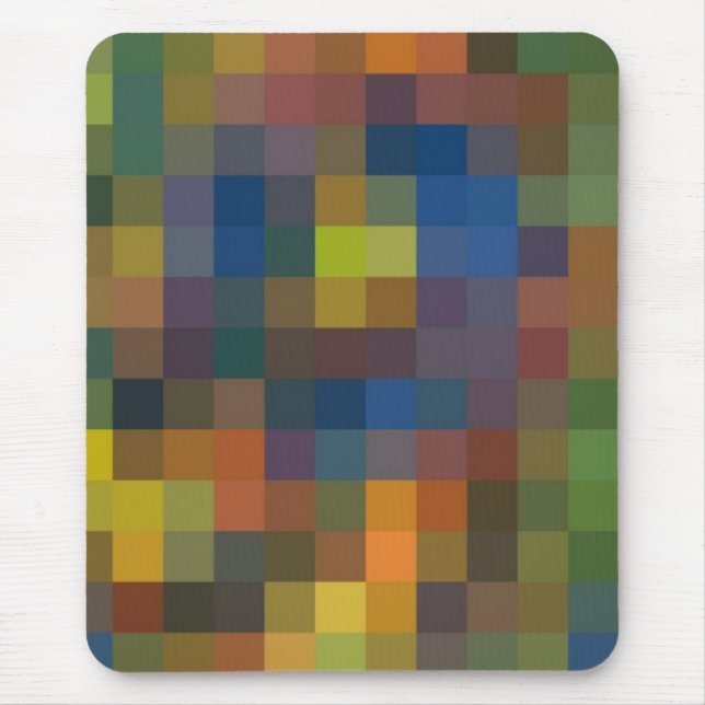 Blue Brown Squares Mousepad (Front)