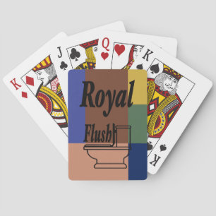 Blue Brown Tan Green Yellow Color Block Print Poker Cards