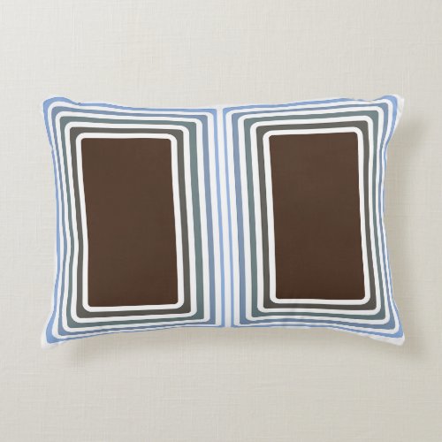 BlueBrown Trippy Rectangular Pattern Accent Pillow