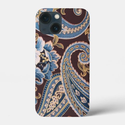 Blue Brown Vintage Paisley New iPhone 13 Mini Case