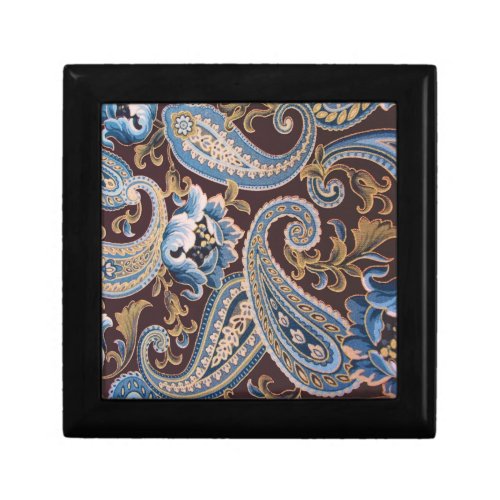  Blue Brown Vintage Paisley New Gift Box