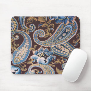 Blue Brown Vintage Paisley New Mouse Pad