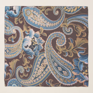 Blue Brown Vintage Paisley New Scarf