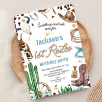 Blue Brown Western First Rodeo 1st Birthday