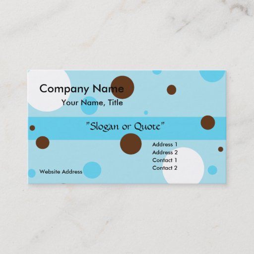 Customizable Blue/Brown & White Circles Business Card