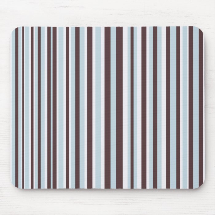 Blue, Brown & White Stripes Mousepad