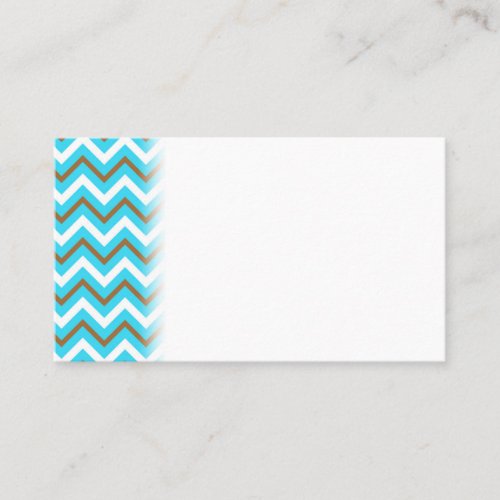 Blue Brown White Zig Zag Lines Geometric Sea Wave Business Card