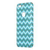 Blue Brown White Zig Zag Lines Geometric Sea Wave Uncommon Google Pixel Case (Back/Left)