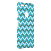 Blue Brown White Zig Zag Lines Geometric Sea Wave Uncommon Google Pixel Case (Back/Right)