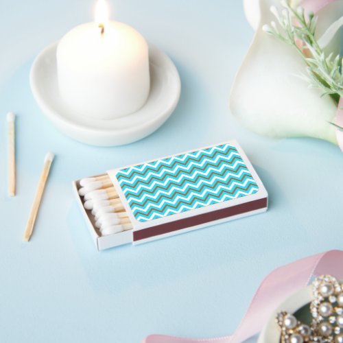 Blue Brown White Zig Zag Lines Geometric Sea Waves Matchboxes