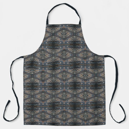 Blue &amp; Brown Wood Beams Photo Perspective Pattern Apron