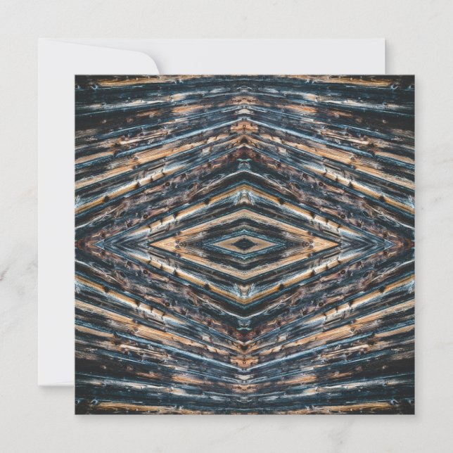 Blue & Brown Wood Beams Photo Perspective Pattern Card (Front)