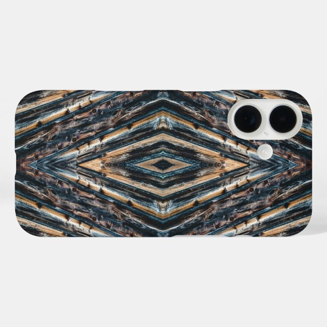Blue & Brown Wood Beams Photo Perspective Pattern Case-Mate iPhone Case (Back (Horizontal))