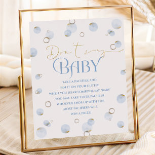 Blue Brunch Bubbly and Baby Shower Don't Say Baby Poster