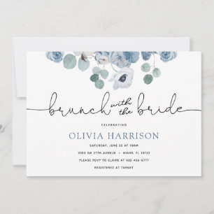Blue Brunch with the Bride Shower Invitation