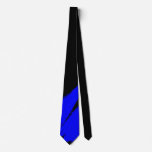 Blue Brush Modern Black Background Neck Tie at Zazzle