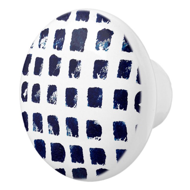 Blue Brush Stroke Painting Pattern Ceramic Knob (Right)
