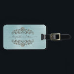 Blue Brushed Metal Monogram Name Script Luggage Tag<br><div class="desc">A classy metallic blue brushed metal Luggage tag. Luggage tag has script monogram with a metallic blue background. Add your address on the back of the luggage tag. Designed for you by Blackberry Boulevard.</div>