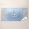 Blue Brushed Metal Silver Glitter Monogram Name