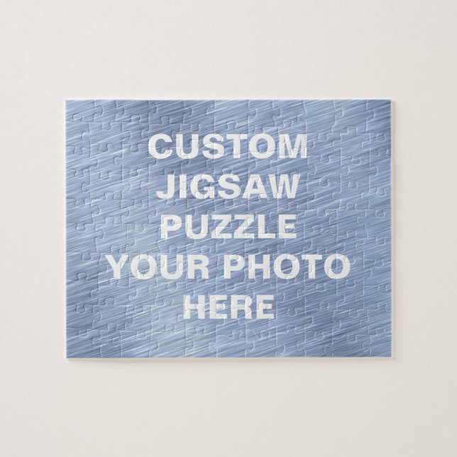 Blue Brushed Metal Textured Jigsaw Puzzle (Horizontal)