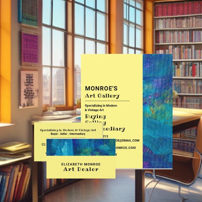 Blue Brushstrokes, Art Dealer Business Card (Creator Uploaded)