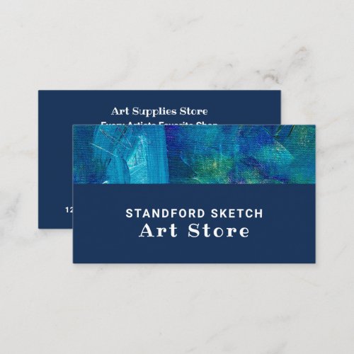 Blue Brushstrokes Art Supplies Store Business Card