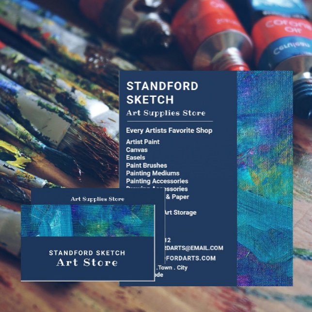 Blue Brushstrokes, Art Supplies Store Flyer (Creator Uploaded)