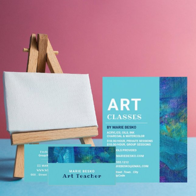 Blue Brushstrokes, Art Teacher, Art Classes Flyer (Creator Uploaded)
