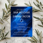 Blue Brushstrokes Star Custom BAR BAT MITZVAH  Invitation<br><div class="desc">Customize this modern Bar or Bat MItzvah invitation. Click "personalize" to edit the text. You can further adjust the fonts, layout and colors. Everything is customizable. Available as cards, postcards and digital downloads. Please send a message if you have questions or would like something customized. Check our shop for more...</div>