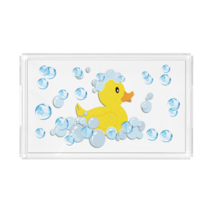 Blue Bubble Baby Shower Acrylic Tray
