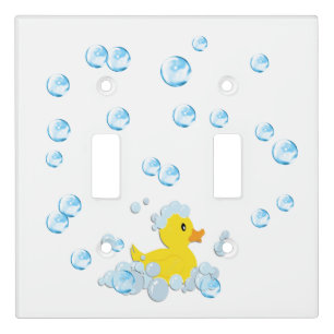 Blue Bubble Bath Baby Light Switch Cover