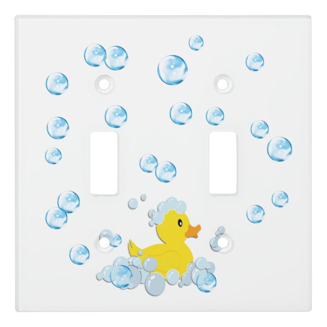Blue Bubble Bath Baby Light Switch Cover (Front)