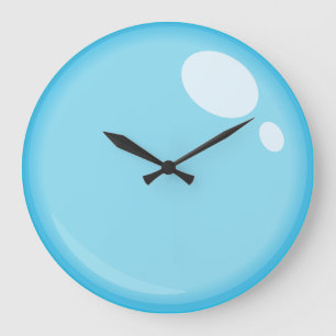 Blue Bubble Bathroom Wall Clock