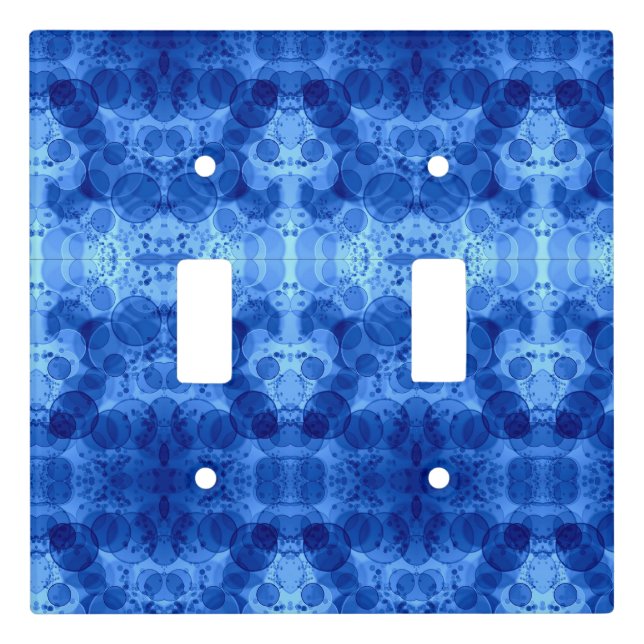 Blue Bubble Pattern Blanket Light Switch Cover (Front)