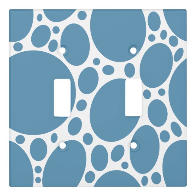 Blue bubble pattern  light switch cover (Front)