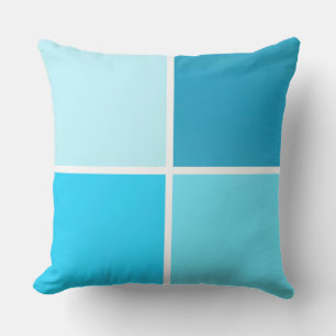 Blue Bubble Squares Outdoor Pillow