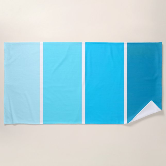 Blue Bubble Stripes Beach Towel (Front)
