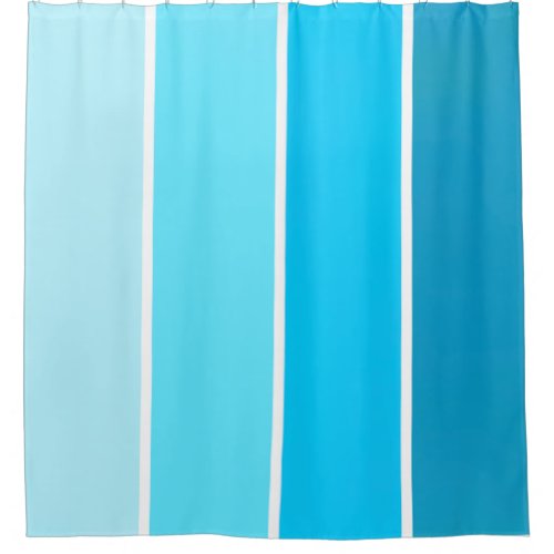 Blue Bubble Stripes Shower Curtain