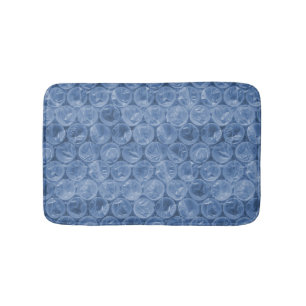 Blue bubble wrap bathroom mat