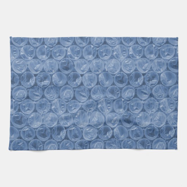 Blue bubble wrap kitchen towel (Horizontal)
