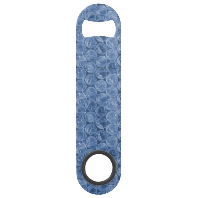 Blue bubble wrap speed bottle opener (Front)