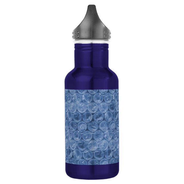 Blue bubble wrap stainless steel water bottle (Left)