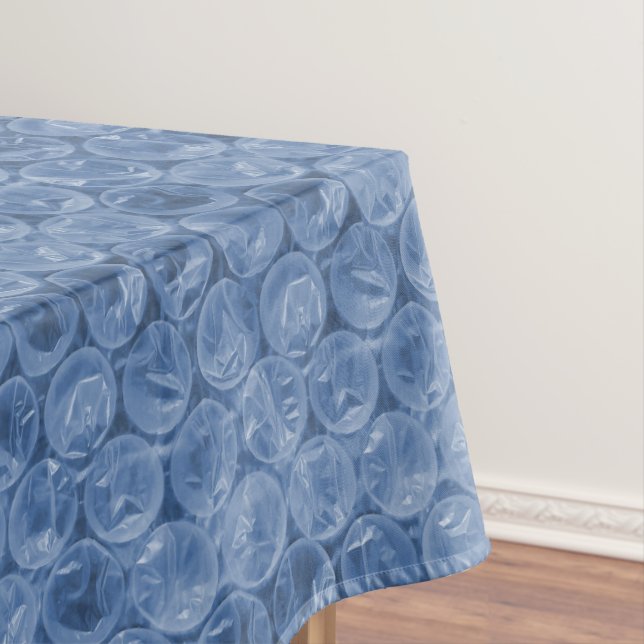 Blue bubble wrap tablecloth (In Situ)