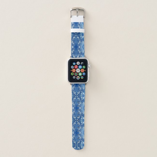 Blue Bubbles Abstract Pattern Apple Watch Band