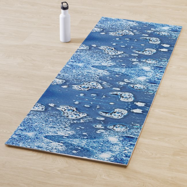 Blue Bubbles Abstract Pattern Yoga Mat