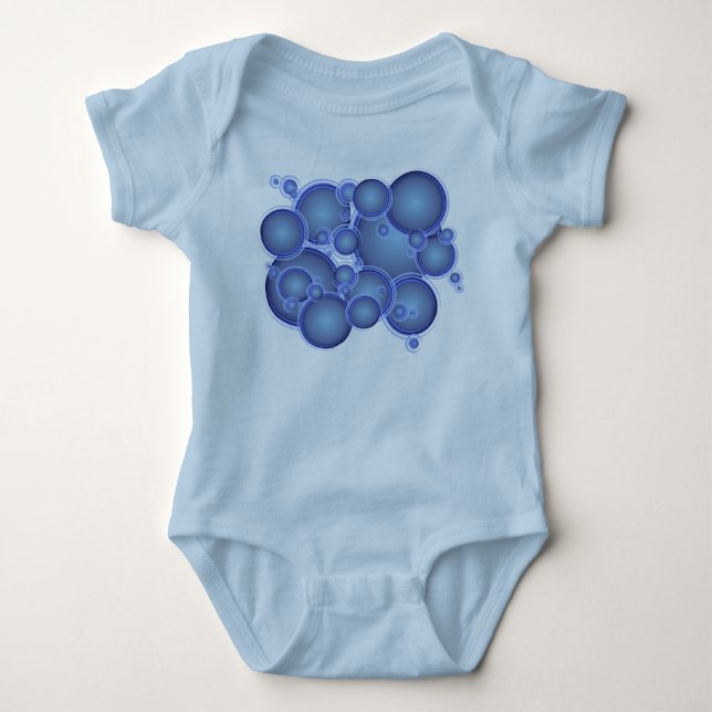 blue bubbles baby bodysuit (Front)
