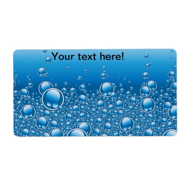 Blue bubbles background label (Front)